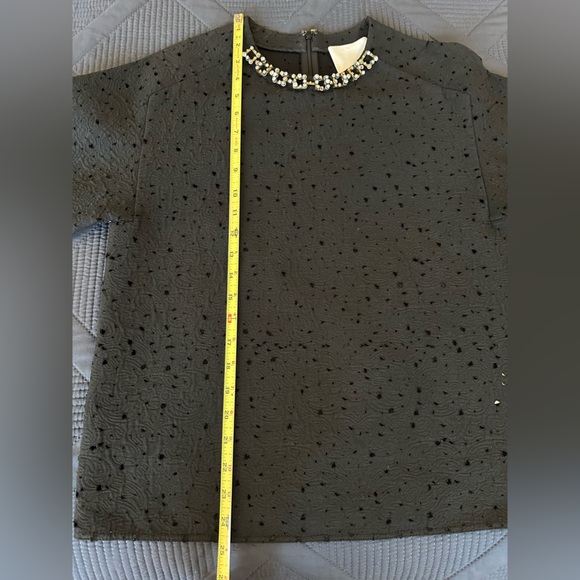 3.1 Phillip Lim top black with jeweled collar and floral pattern 6 - Picture 11 of 12